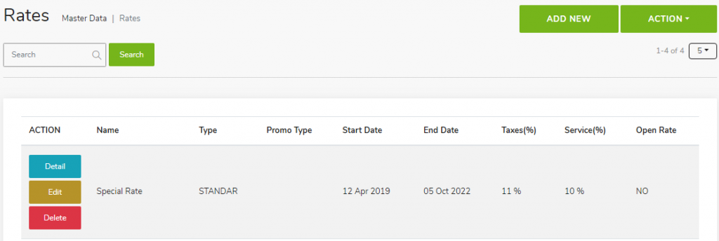 Master Data – Rates – GuestPro Knowledge Base