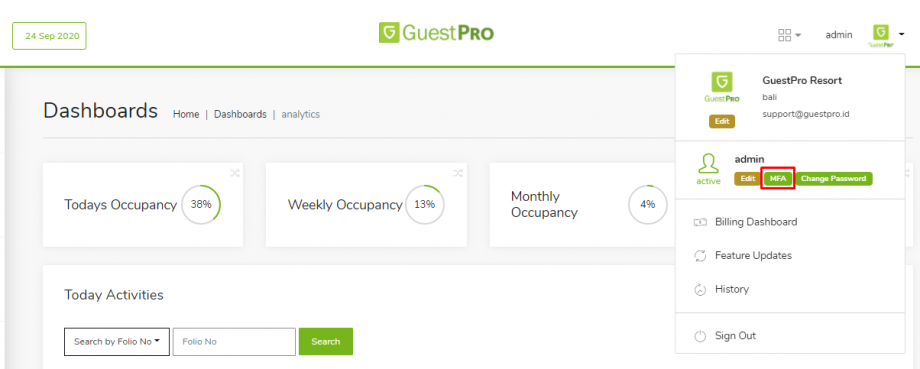 Multi Factor Authentication (MFA) – GuestPro Knowledge Base