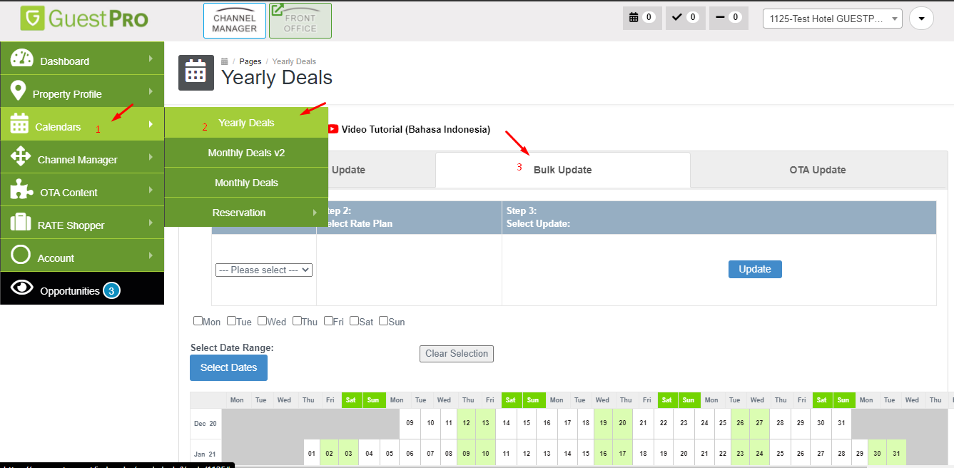 Channel Manager – Bulk Update – GuestPro Knowledge Base