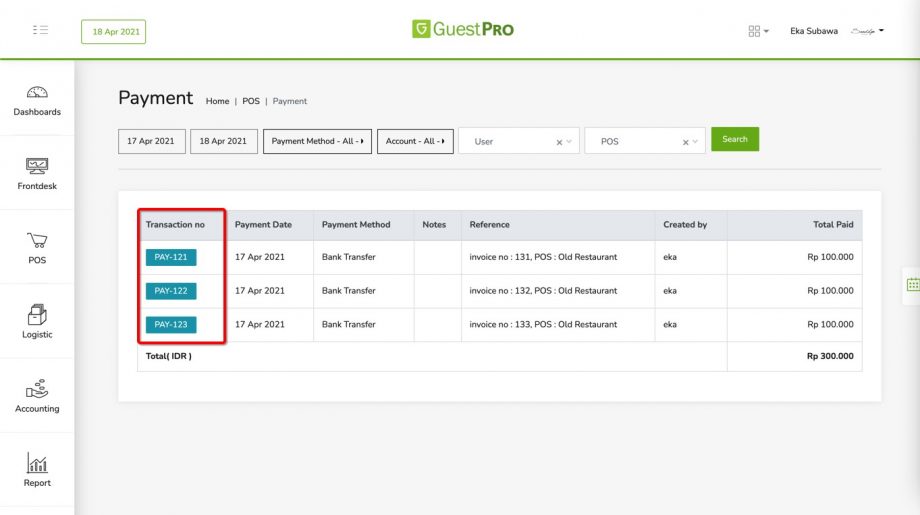 Cara Mengubah Payment Method di POS – GuestPro Knowledge Base